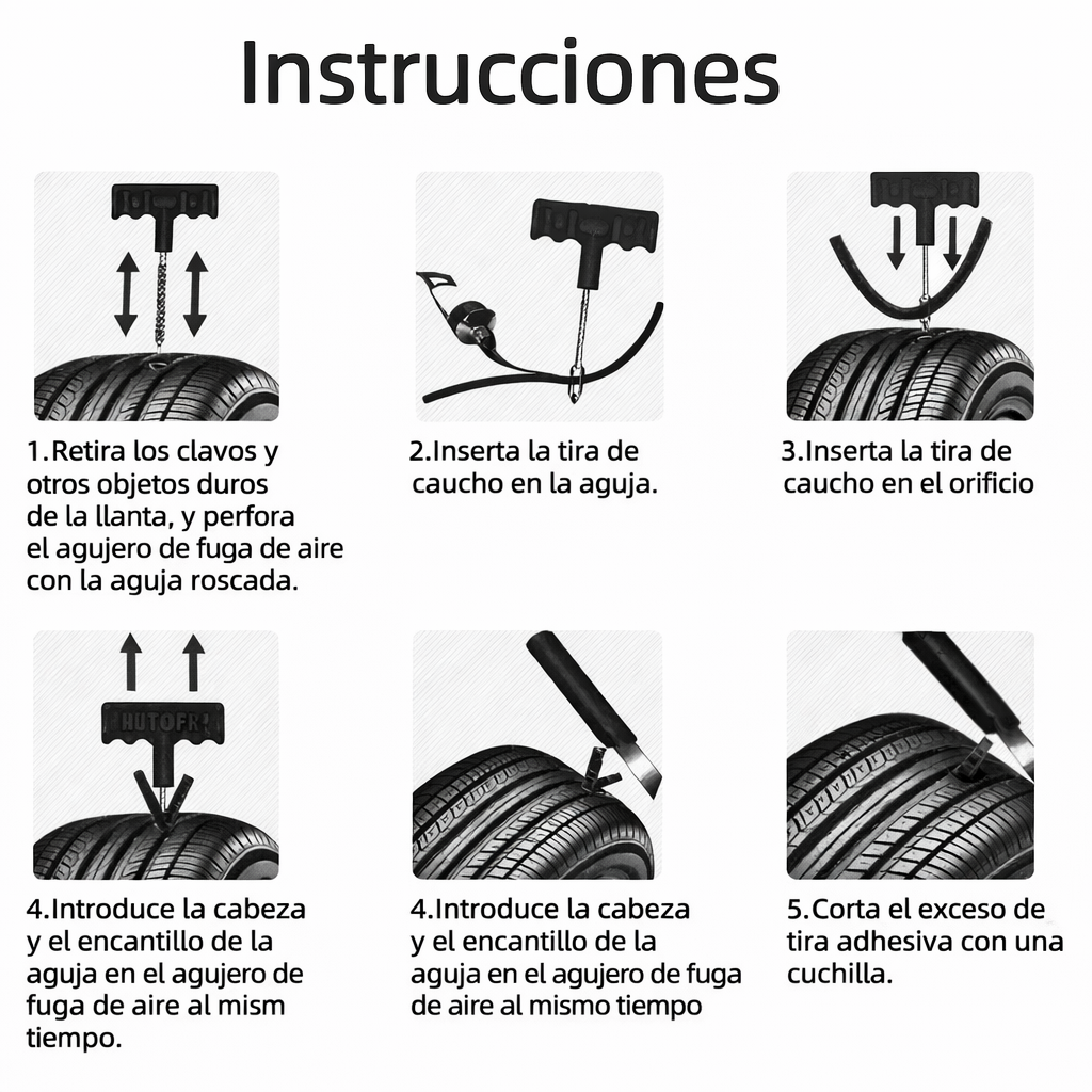 Kit de reparación de neumáticos – Emergencia para coche
